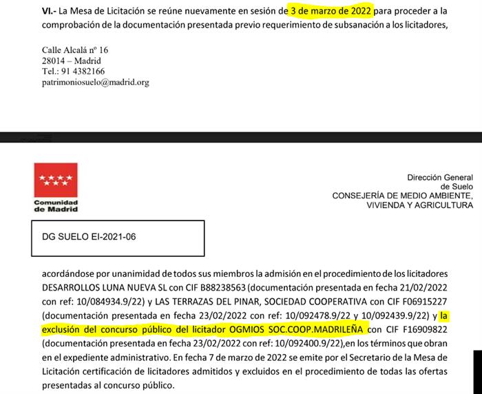 OGMIOS Exclusión de concurso