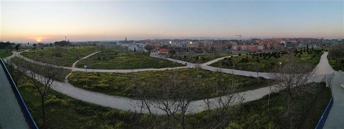 Panorámica del parque entre Ctra. de Colmenar y Cercanías hacia Mirasierra