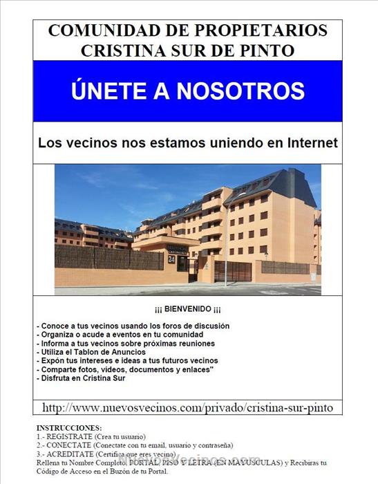 COMUNIDAD DE PROPIETARIOS CRISTINA SUR DE PINTO